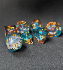 Azure Ember DnD Dice Set