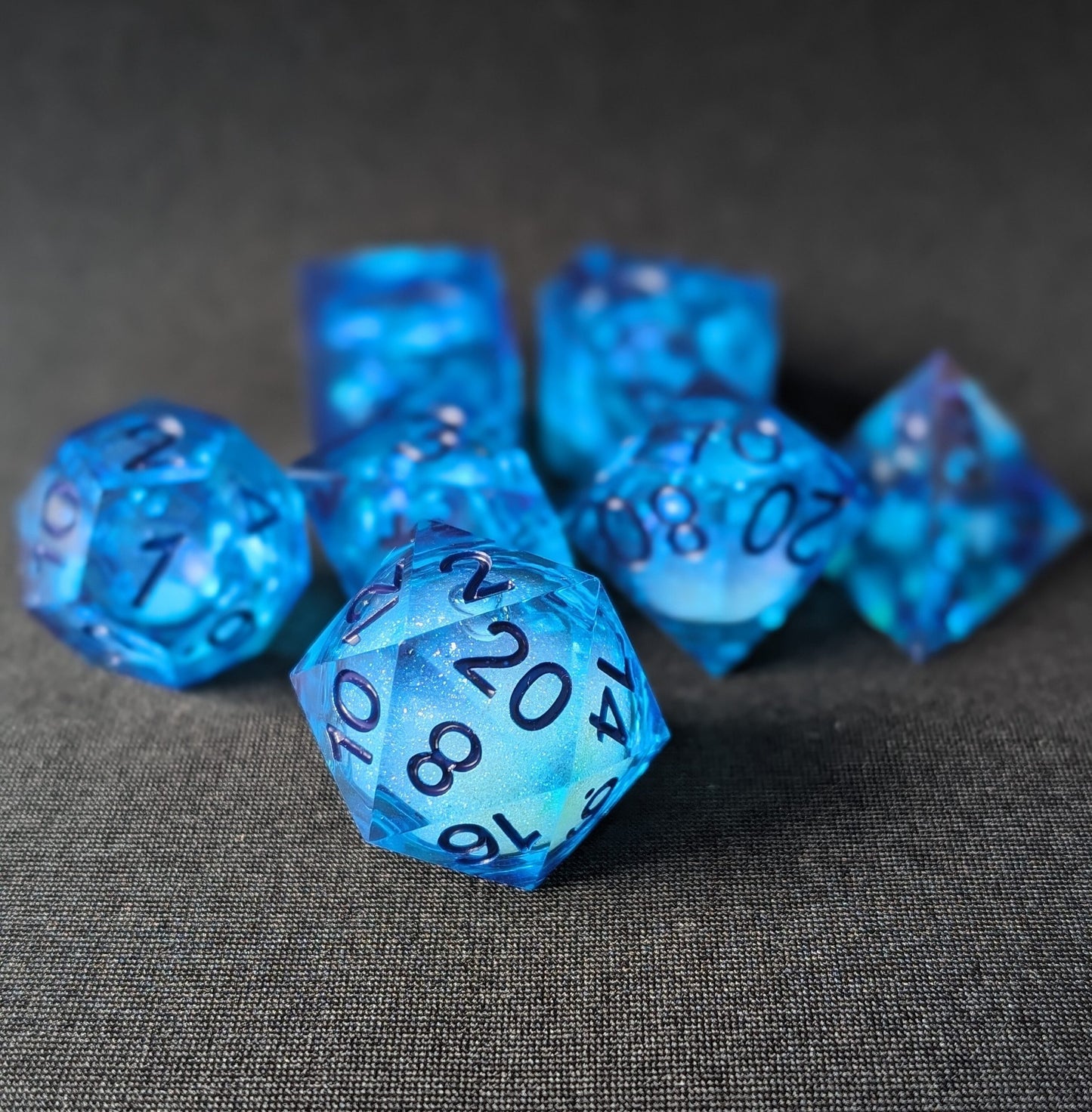 Azure Essence DnD Dice Set
