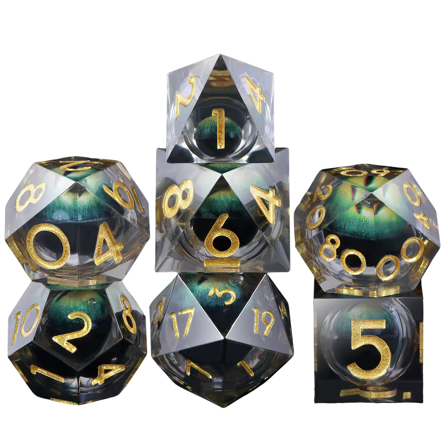 Dragon's Poisonous Gaze DnD Dice Set