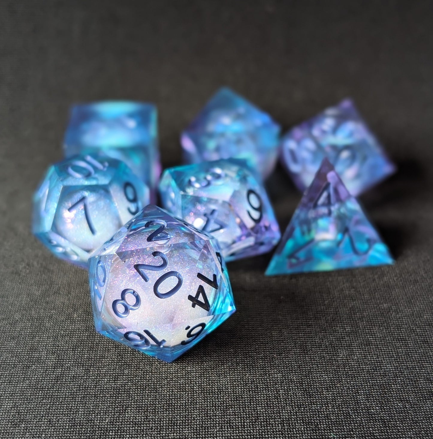 Indigo Aurora DnD Dice Set