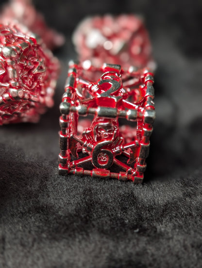 Grim's Hold - Rood Metal Dice Set