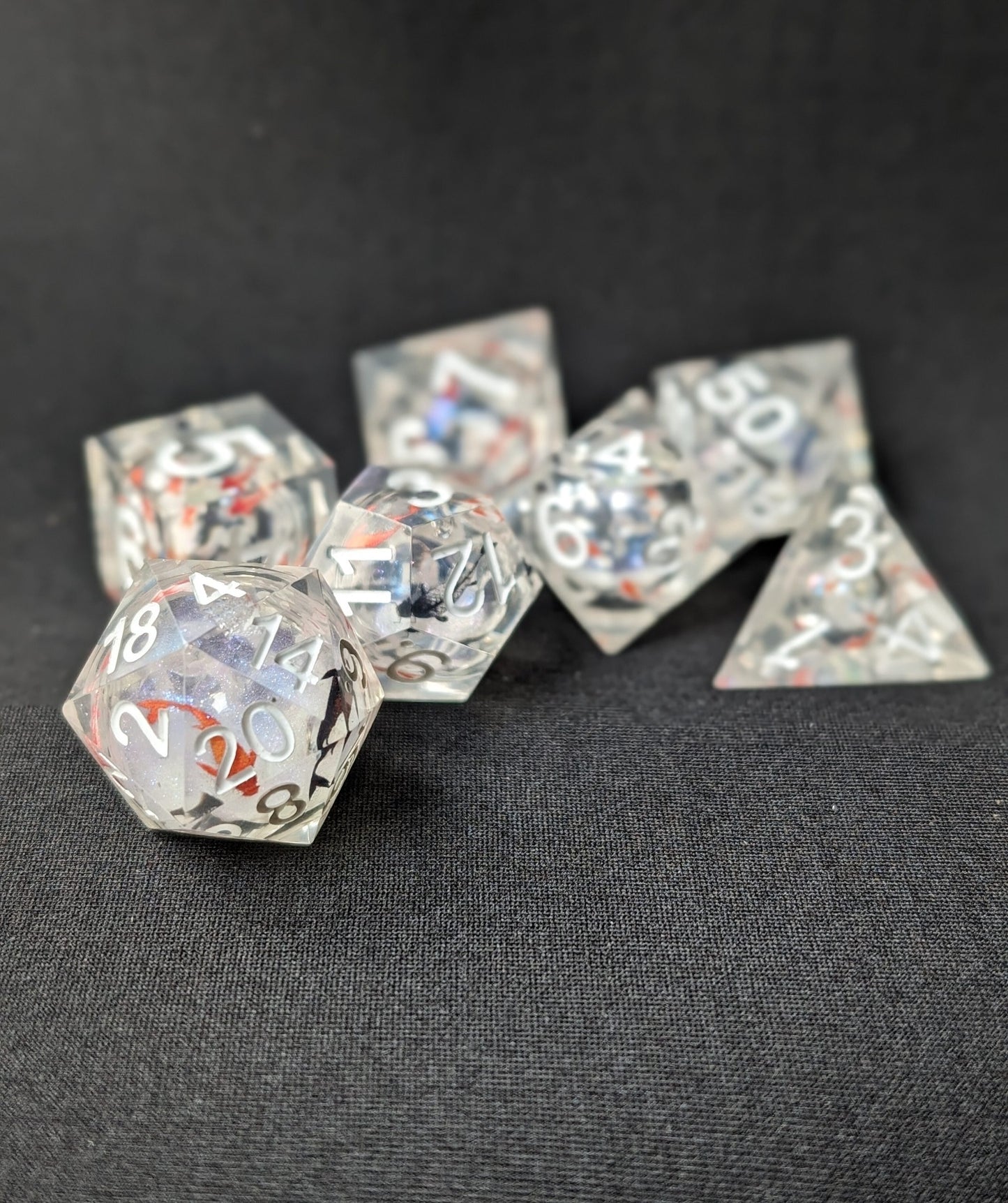 Tranquil Koi White dnd dice